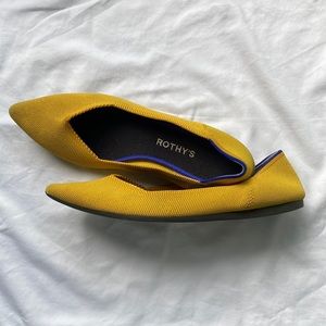Rothy’s pointed toe flats, mustard yellow, 11